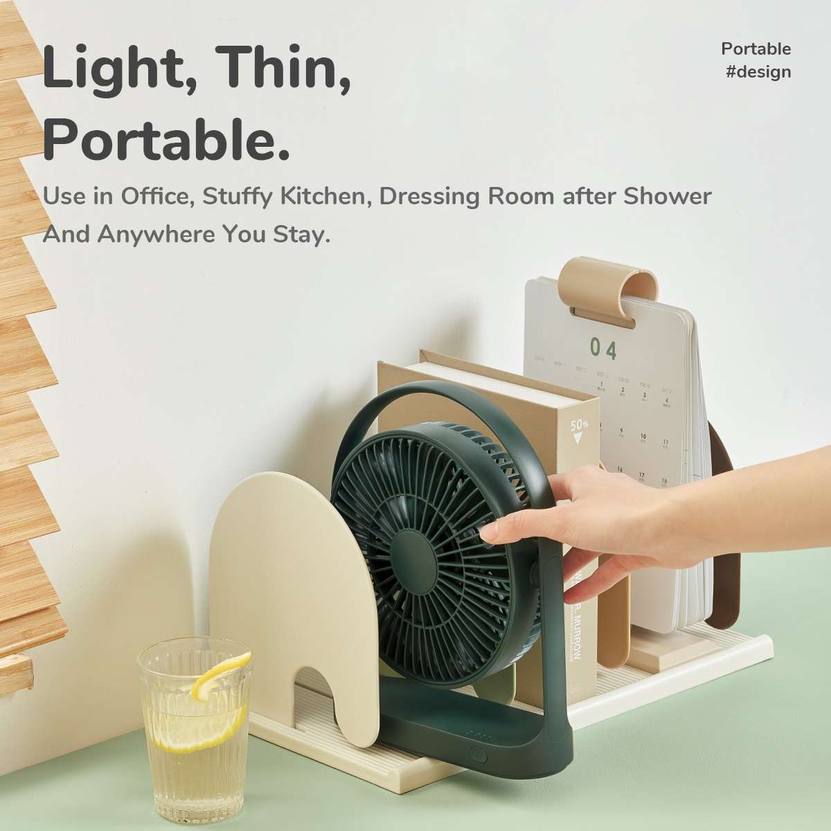JISULIFE FA19 FA19A USB Portable Rechargeable Fan 4000mAH Battery with Type C Charging Port