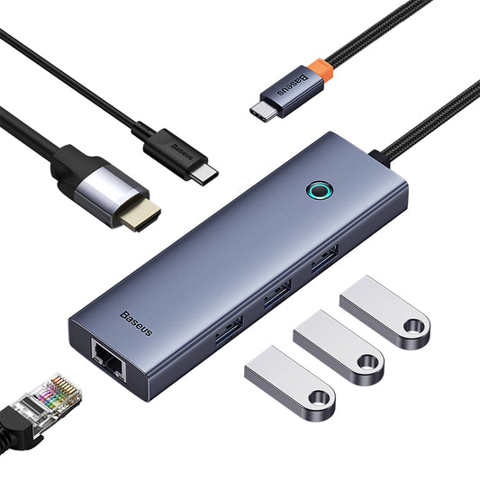 Baseus Type-C UltraJoy Series Hub 6 Port Multi-Functional Hub HDMI4K 30@Hz Rj45 USB 3.0 3X PD